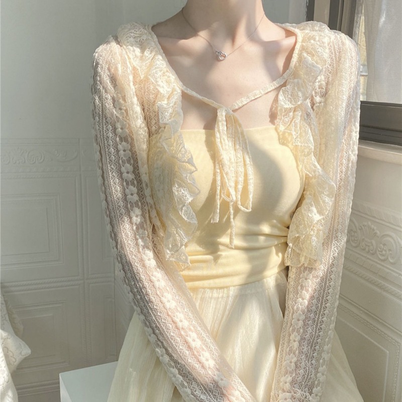 Summer Clothing Wear - 짧은 레이스 가디건 2026 신상 아우터