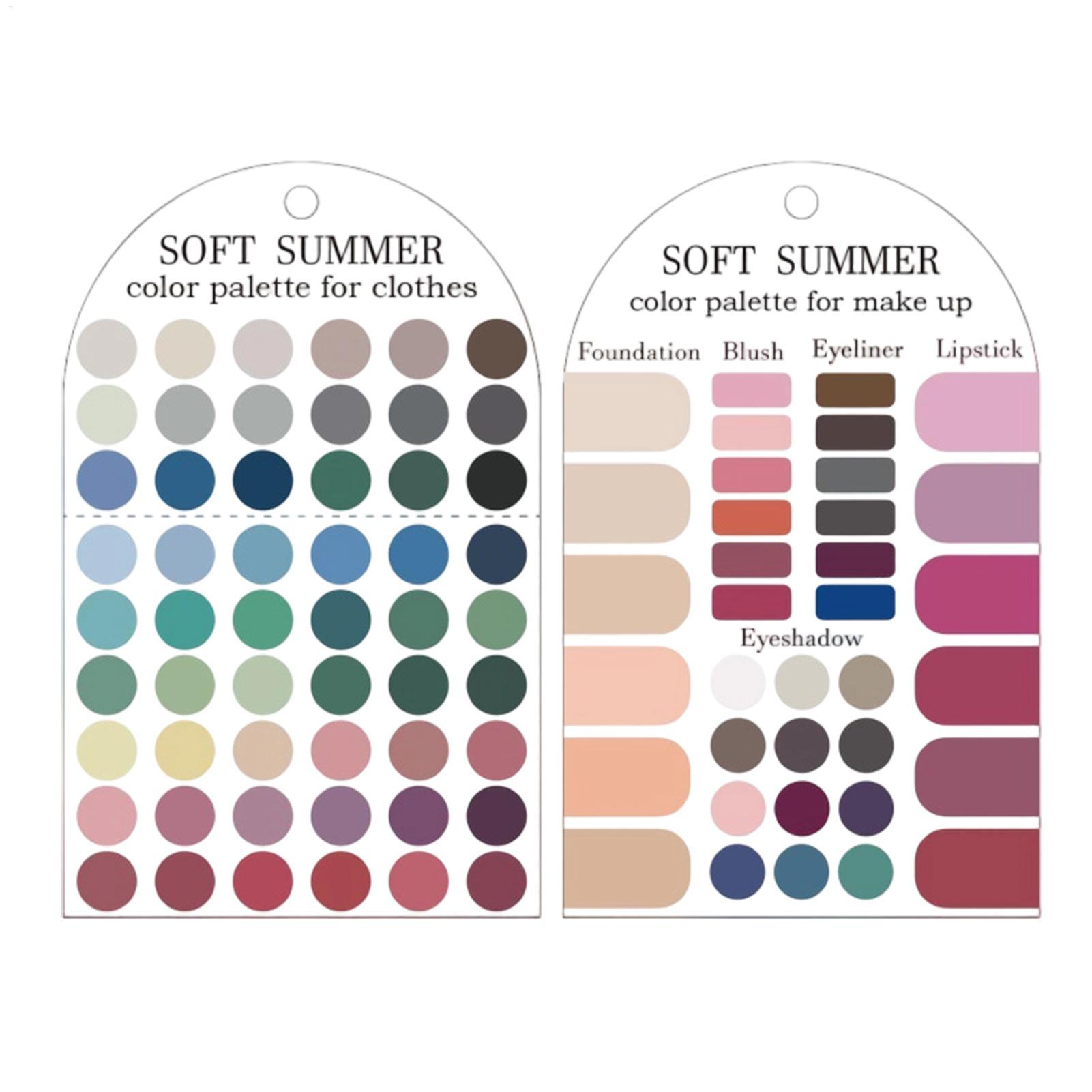 Summer Clothing Color Palette - 부드러운 여름 컬러 팔레트 카드 2개