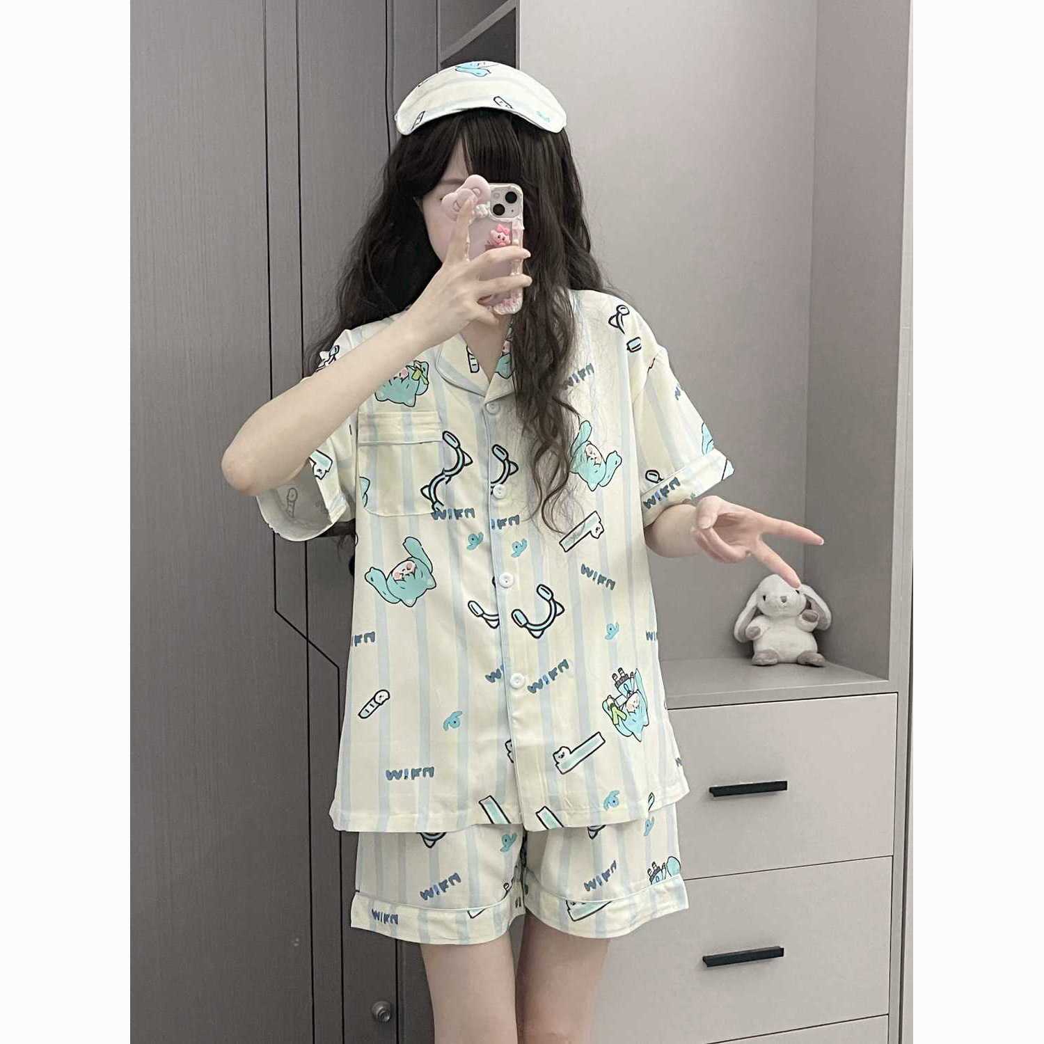 만화 일본식 하츠네 미쿠 여성 여름 잠옷 세트 프린트  - Summer Clothing Gifts 리뷰 및 가격