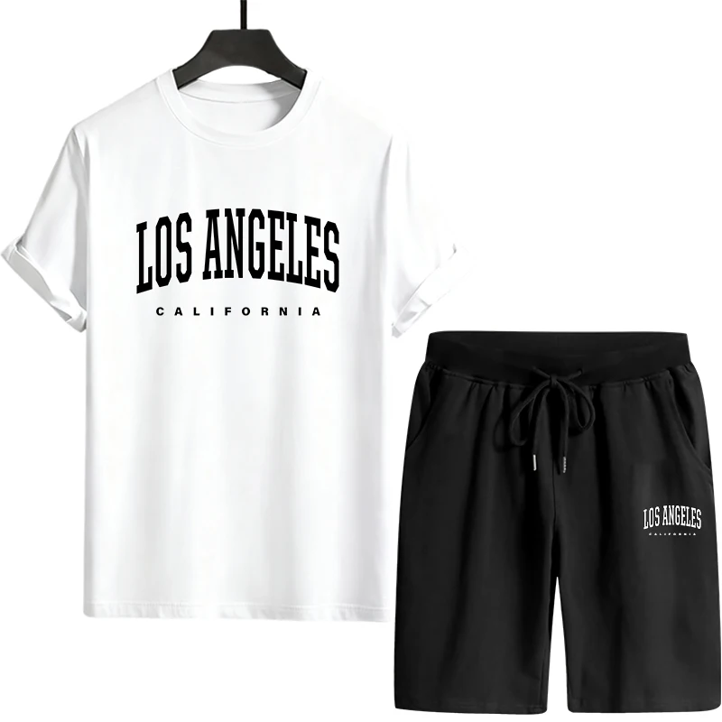 남성용 티셔츠 트랙수트 프린트 캐주얼 루즈 티셔츠 일상 - Summer Clothing Wear 리뷰 및 가격