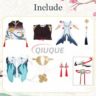 게임 원신 임팩트 셴허 코스프레 의상 셴허 가발 여성  - Romper Playsuit Women 리뷰 및 가격