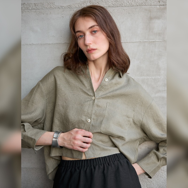화이트 셔츠 여성용 100% 린넨 긴팔 크롭 가디건 블 - Crop Blouse Linen 리뷰 및 가격