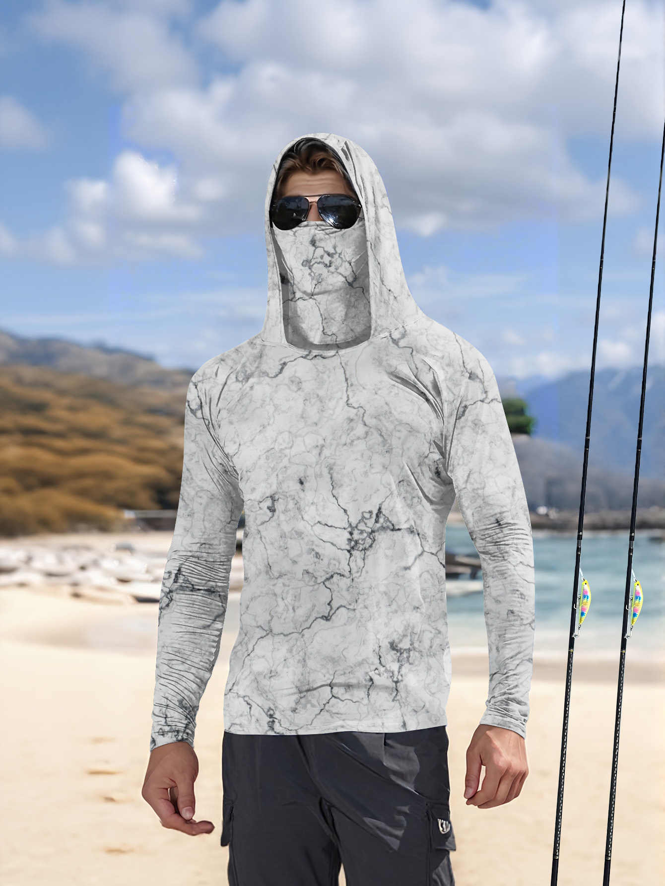남성용 후드 낚시 셔츠 긴소매 낚시 의류 낚시 티셔츠  - Summer Uv Clothing 리뷰 및 가격