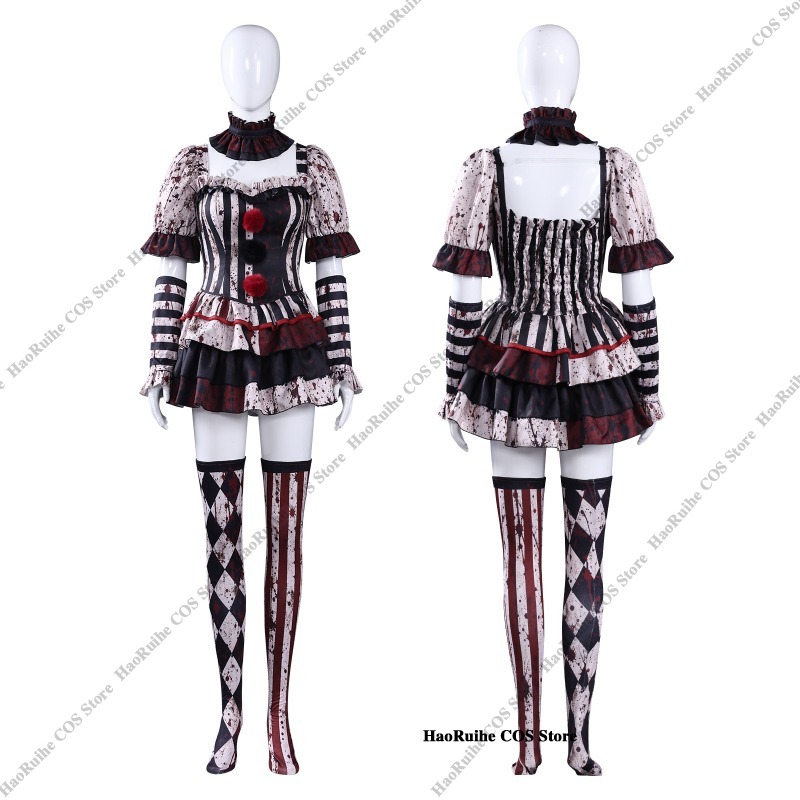 새로운 테리파이어 아트 클라운 조커 코스프레 의상 마스 - Romper Playsuit Women 리뷰 및 가격
