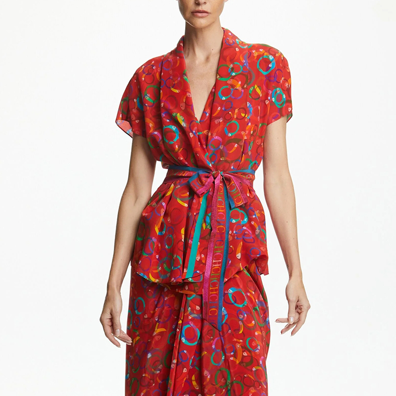 CHCH 2024 여성용 반팔 블라우스, 기하학적 프린 - Summer Clothing Wear 리뷰 및 가격