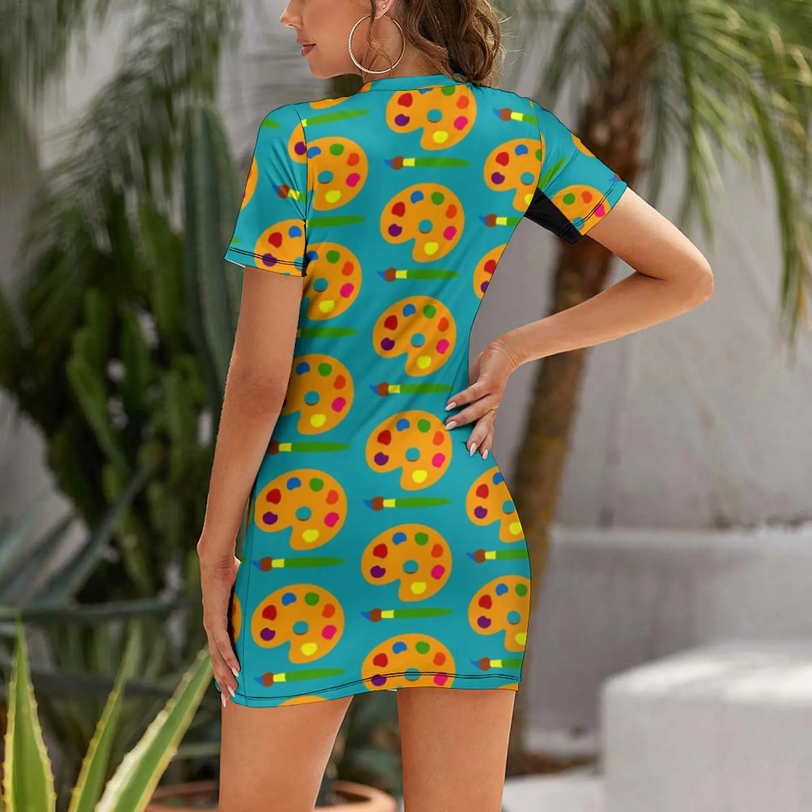 컬러풀한 페인트 팔레트 반팔 드레스 여성 의류 한국 스 - Summer Clothing Color Palette 리뷰 및 가격
